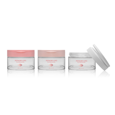 I barattoli di vetro crema cosmetici di lusso con esfoliare del corpo del labbro di Matte Pink Cap 200g sfregano il contenitore
