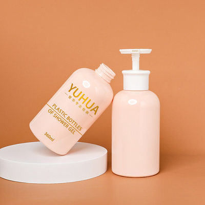 l'imballaggio di plastica 360ml imbottiglia il colore rosa con la pompa di timbratura calda della lozione