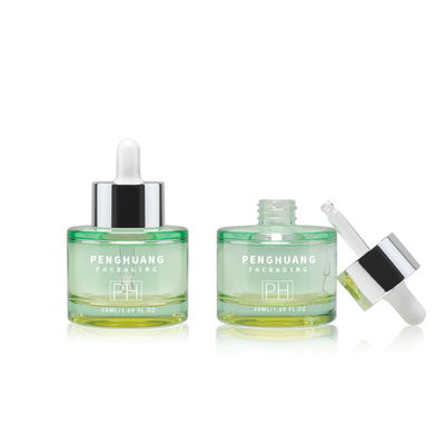 Il contagoccia di vetro verde del siero dell'olio essenziale imbottiglia 20ml 30ml 50ml