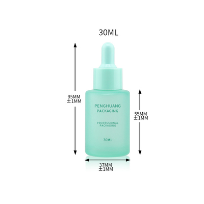 Il contagoccia di vetro d'imballaggio glassato dell'olio essenziale del siero del cosmetico di vetro variopinto della bottiglia imbottiglia 30ml