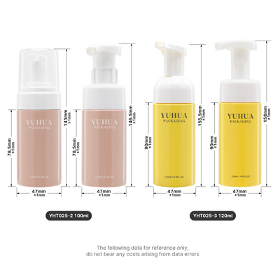 Flacone per pompa in schiuma di plastica personalizzato da 100 ml da 120 ml per sapone detergente per il viso liquido per lavaggio a mano