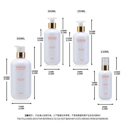 Skincare che imballa imballaggio di plastica dello sciampo della bottiglia rotonda 120ml 250ml 300ml