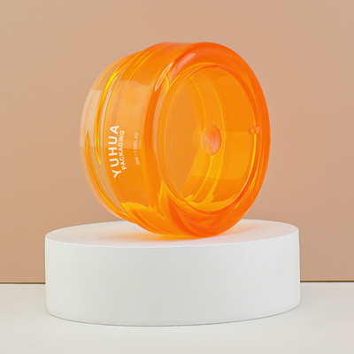 Colore di plastica del barattolo dell'ANIMALE DOMESTICO arancio intorno alla lozione crema del cappuccio piano che imballa 30g