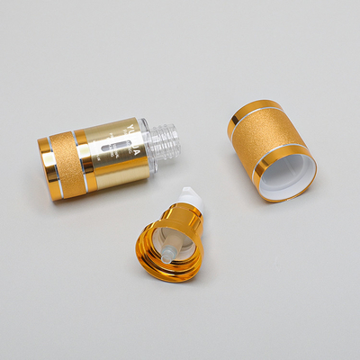 Bottiglia vuota della pompa dell'essenza della pompa della lozione del cilindro dell'oro senz'aria della bottiglia 15ml 30ml 50ml 100ml