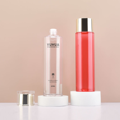 Bottiglie cosmetiche di plastica su ordinazione di logo 200ml con la matrice per serigrafia del coperchio a vite