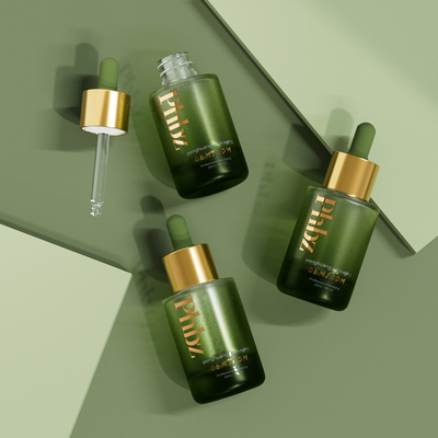 Il contagoccia operato di vetro stampato del siero 1oz imbottiglia per l'imballaggio cosmetico
