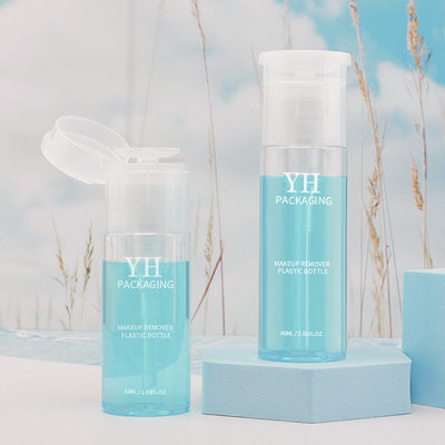 bottiglie di imballaggio di plastica dell'ANIMALE DOMESTICO pp di rimozione di trucco di 50ml 60ml con la dimensione di Samll della pompa di stampa