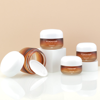 Imballaggio cosmetico di lusso dei barattoli di vetro della crema dell'OEM con il cappuccio della cupola