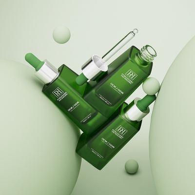 30 ml di 1 oz di vetro verde, bottiglie gocciolanti di siero vuoto, sterilizzazione EO