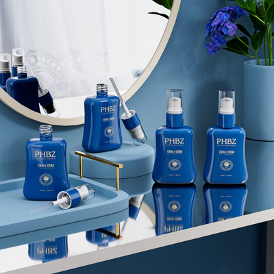 Imballaggio per la cura della pelle Stampa Pompa di lozione oblata Bottiglia 50 ml Forma trapezoidale