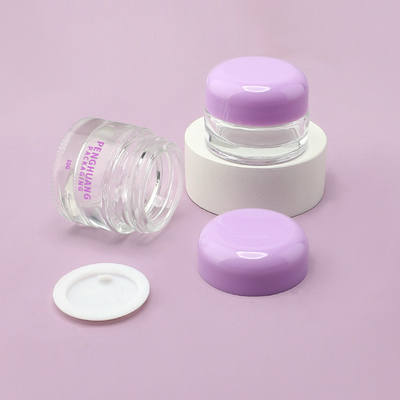 Vaso di vetro per crema di lusso Set trasparente rotondo 5g 10g Vaso barattolo di vetro per il balsamo per labbra