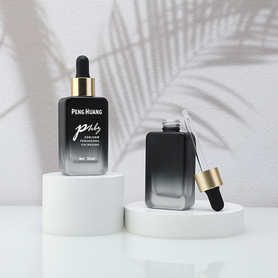 Bottiglia per gocciolante in vetro nero da 30 ml per olio essenziale tonico per siero