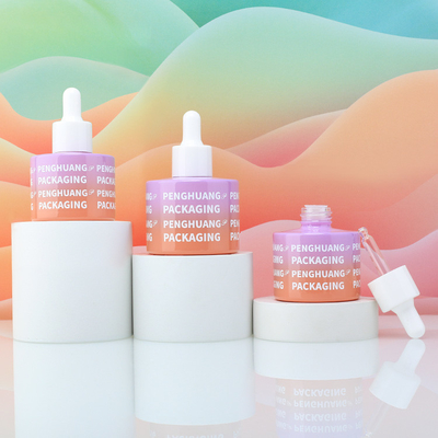 Bottiglia per gocciolante di vetro personalizzata 30 ml 50 ml schermo di seta