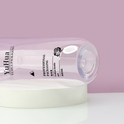 Bottiglia di shampoo di plastica rotonda personalizzata 250 ml 400 ml Bottiglia di lozione di plastica riciclabile