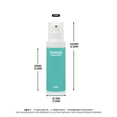 Colorato 120ml vuoto bianco fine nebbia bottiglia di pompa di plastica spray per acqua tonico corpo