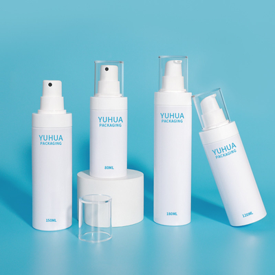 Logo personalizzato 120ml 150ml 180ml Bottiglia di pompa di plastica bianca con spray di nebbia fine