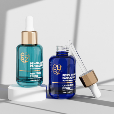 Bottiglie rotonde in vetro da 30 ml per olio essenziale per la cura dei capelli