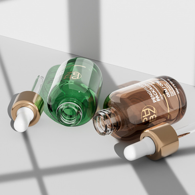 Bottiglie rotonde in vetro da 30 ml per olio essenziale per la cura dei capelli