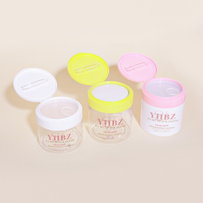 270g 330g 360g FLIP top cap makeup contenitore di cotone per animali da compagnia barattolo cosmetico in plastica con pinzette