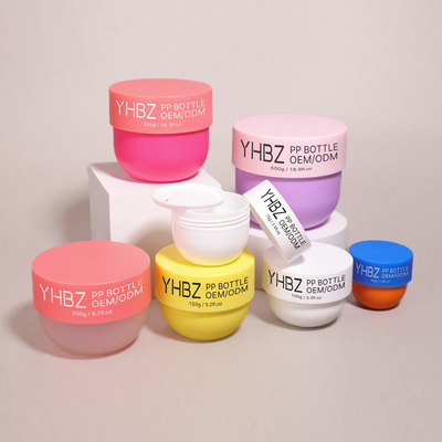 Al dettaglio Vaso di crema di burro 50/75/100/150/200/300/500g Contenitori per scrub con bocca larga e corpo rotondo