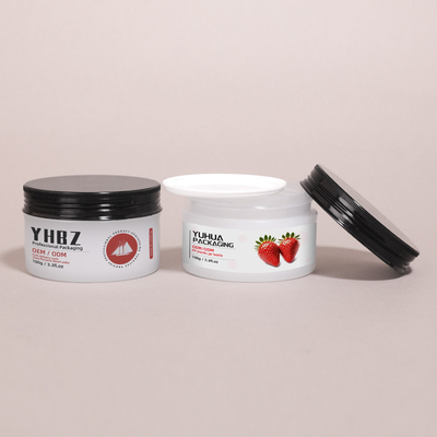 Bottine di crema di plastica rotonde personalizzabili per la cura della pelle confezionamento corpo bottiglia con tappo a vite