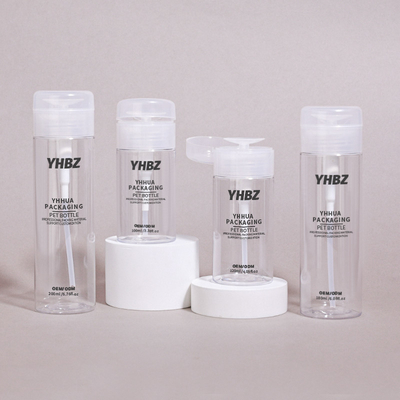 Bottiglie di plastica rotonde personalizzabili da 100 ml a 500 ml per la pulizia e il tonificante del trucco