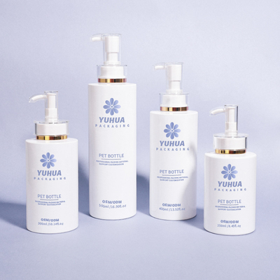 250 ml 300 ml 400 ml 500 ml bottiglie di plastica per shampoo e pompa per condizionatori