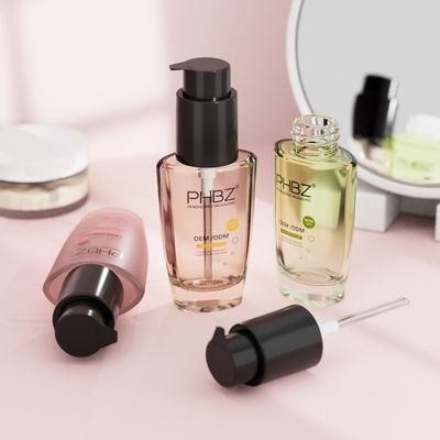 Bottine di fondazione in ingrosso bottiglia di lozione di vetro per lozione per il corpo olio per capelli siero olio