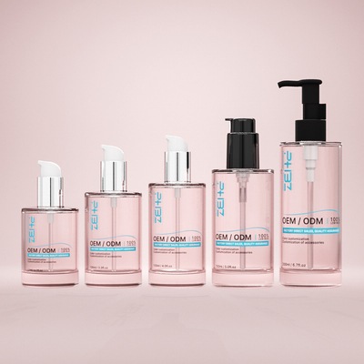 Bottiglia cosmetica in vetro personalizzata 100ml 120ml 150ml Serum Lotion Pump Bottle