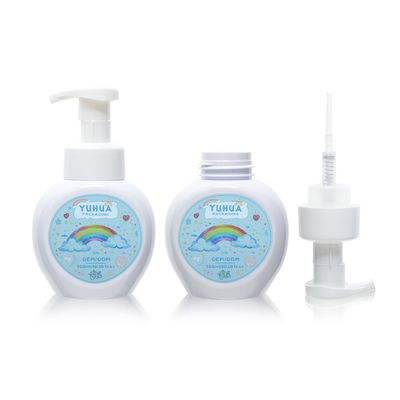 Bottiglia di lozione e shampoo rotondo Bottiglia di schiuma di plastica da 300 ml per la pulizia del viso