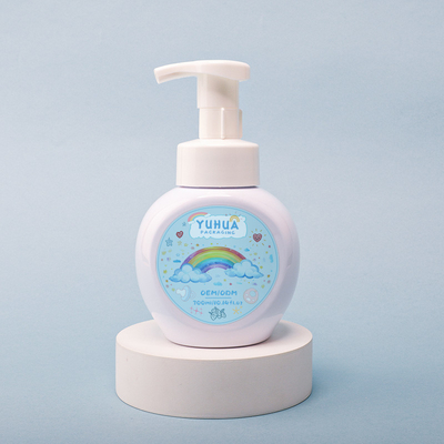 Bottiglia di lozione e shampoo rotondo Bottiglia di schiuma di plastica da 300 ml per la pulizia del viso
