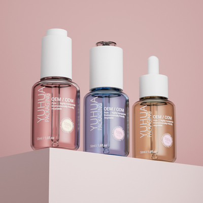 Bottiglie per gocciolante di siero personalizzabili da 50 ml ODM/OEM Bottiglia di plastica di siero di olio chiaro