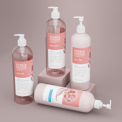 Bottiglia di lozione in plastica all' ingrosso Bianco1000ml Bottiglia di shampoo e balsamo in PET personalizzata
