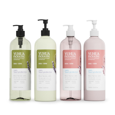 Bottiglia di lozione in plastica all' ingrosso Bianco1000ml Bottiglia di shampoo e balsamo in PET personalizzata