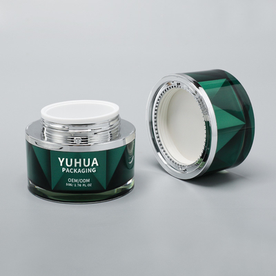 Vasetti in plastica da 50G per imballaggio di lusso, vasetti vuoti in acrilico con coperchio