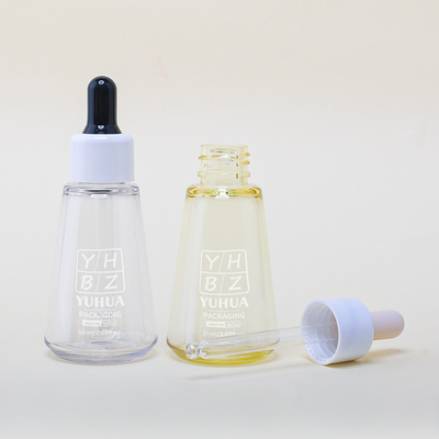 Flaconi contagocce siero per serigrafia all'ingrosso in seta 50ML Bottiglia di olio essenziale in plastica personalizzabile