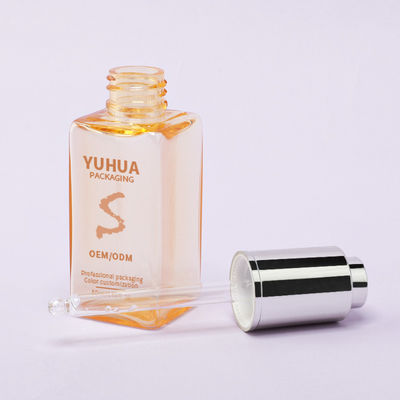 Flaconi contagocce quadrati per siero con serigrafia/stampa a caldo/etichettatura in verde trasparente, blu o bianco