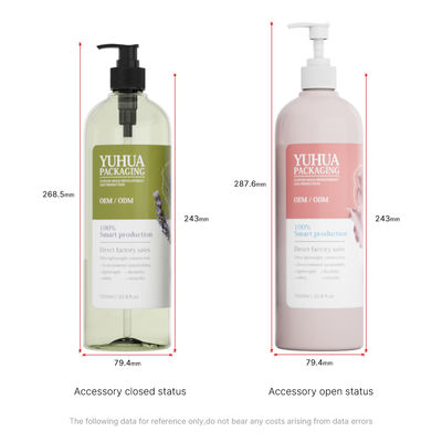 1000ML Luxury Eco-Friendly Plastic Pump Bottle for Shampoo Conditioner with Lotion Pump