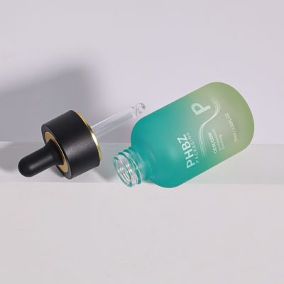 30 ml Bottiglia a goccia rotonda in vetro Matte Bottiglia di siero di olio progettata per oli essenziali per la cura della pelle e per le necessità di imballaggio cosmetico