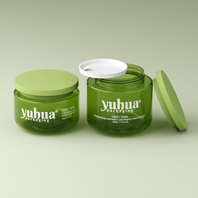 Vaso di crema in plastica trasparente o colorato di forma rotonda ideale per creme cosmetiche lozioni per la cura della pelle e le necessità di imballaggio di bellezza