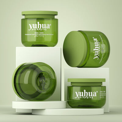 Vaso di crema in plastica trasparente o colorato di forma rotonda ideale per creme cosmetiche lozioni per la cura della pelle e le necessità di imballaggio di bellezza