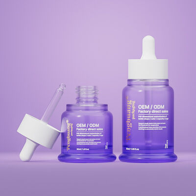 Flacone contagocce in vetro per siero e olio, campione gratuito disponibile, soluzione di packaging per oli essenziali, sieri e liquidi cosmetici