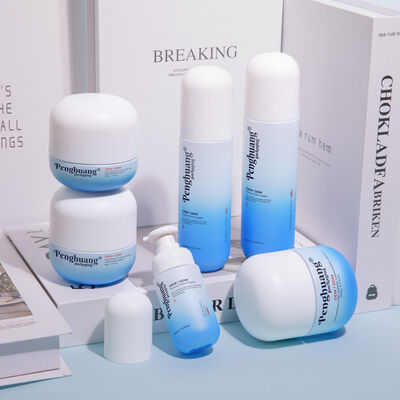 Imballaggio per cosmetici Set con bottiglie di vetro per cosmetici con tappo dorato barattoli di crema bottiglie di lozione imballaggio personalizzabile e dimensioni multiple