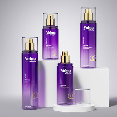 Set di imballaggi cosmetici Bottiglie di plastica con logo personalizzato Silk Screen e stampa a caldo per lozione toner e stoccaggio del siero