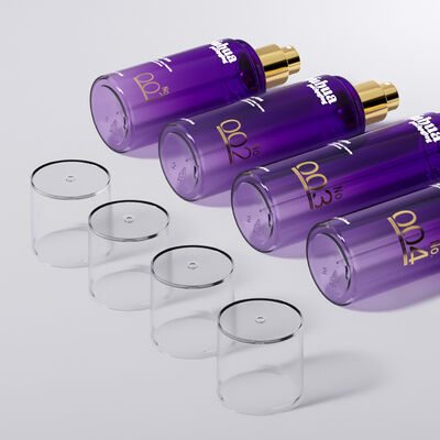 Set di imballaggi cosmetici Bottiglie di plastica con logo personalizzato Silk Screen e stampa a caldo per lozione toner e stoccaggio del siero