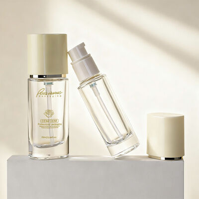 Liquid Foundation Bottles glass cosmetic packaging set with 30ml capacity customizable printing and durable airtight leak proof design