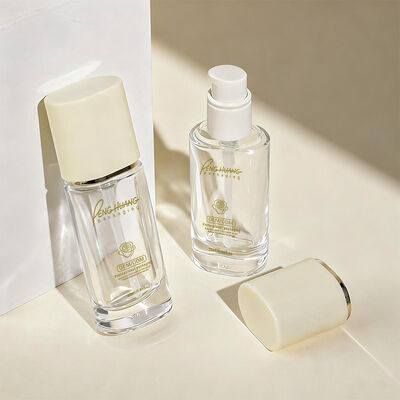 Liquid Foundation Bottles glass cosmetic packaging set with 30ml capacity customizable printing and durable airtight leak proof design