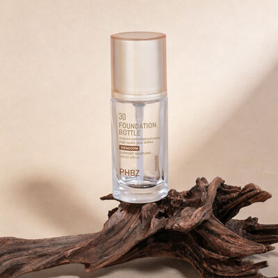 Confezione cosmetica in vetro per fondotinta liquido progettata per migliorare l'attrattiva sullo scaffale e l'usabilità dei prodotti per il trucco liquido