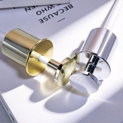 Bottiglie per gocciolante di siero cilindrico con materiale per colletto di vetro Varianti di colore personalizzate Ideali per l'imballaggio dei prodotti per la cura della pelle