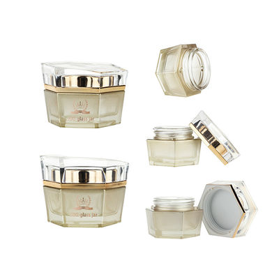 Barattolo cosmetico di lusso 30g che imballa i barattoli di vetro esagonali di Skincare